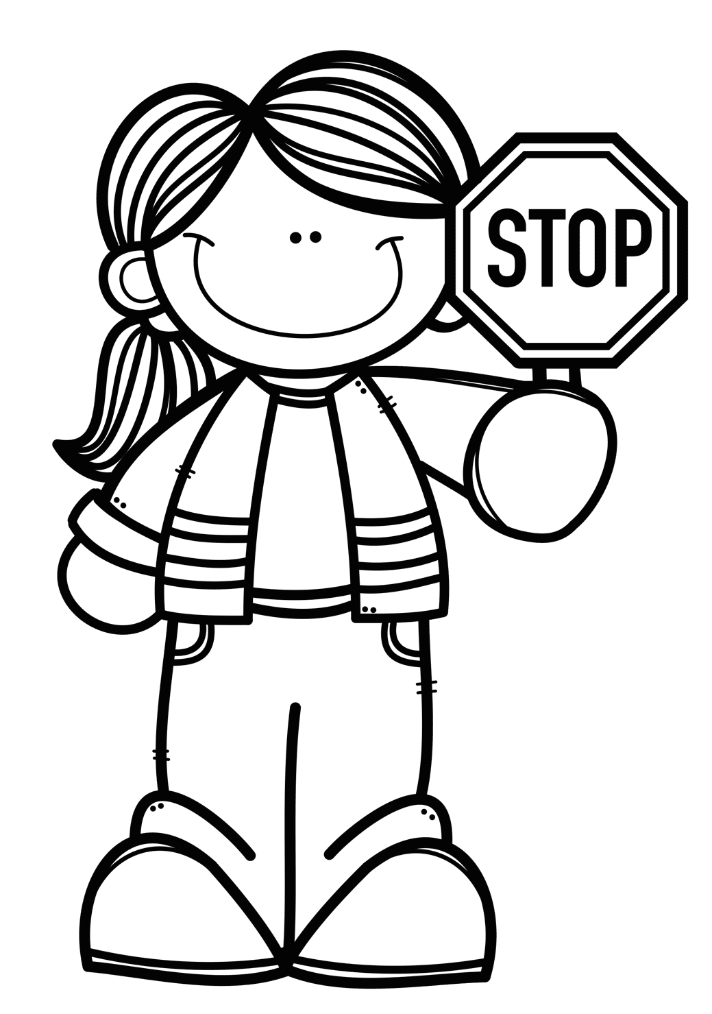 Stop sign pin page clipart free