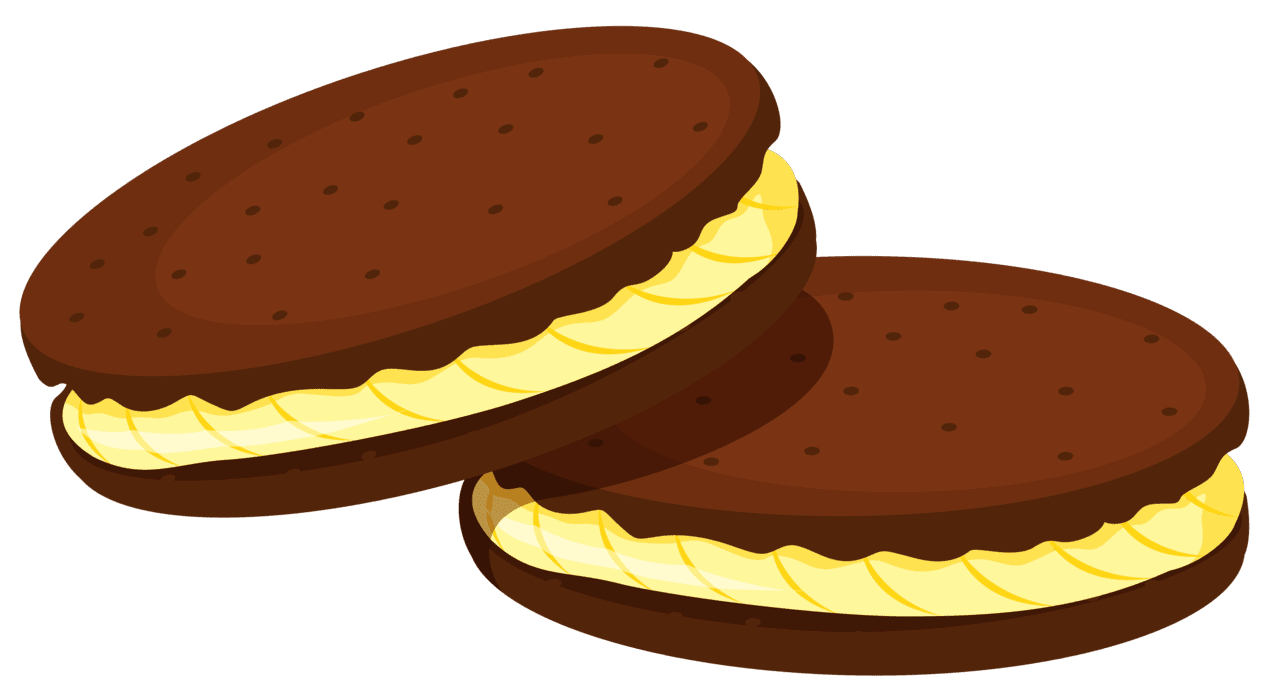 Chocolate cookie with filling clipart image for