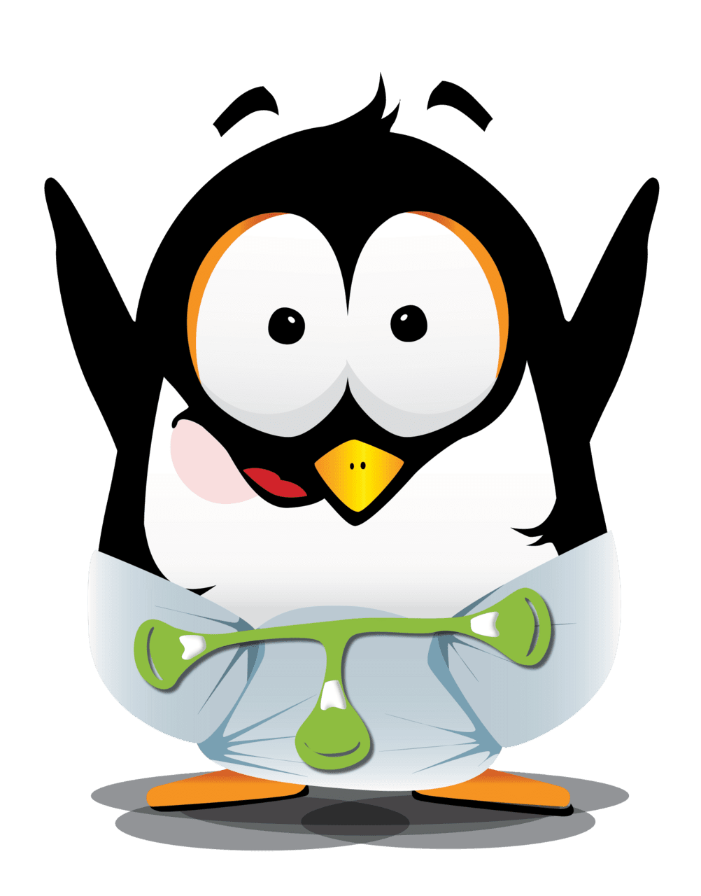 Penguin pin page clipart image 3