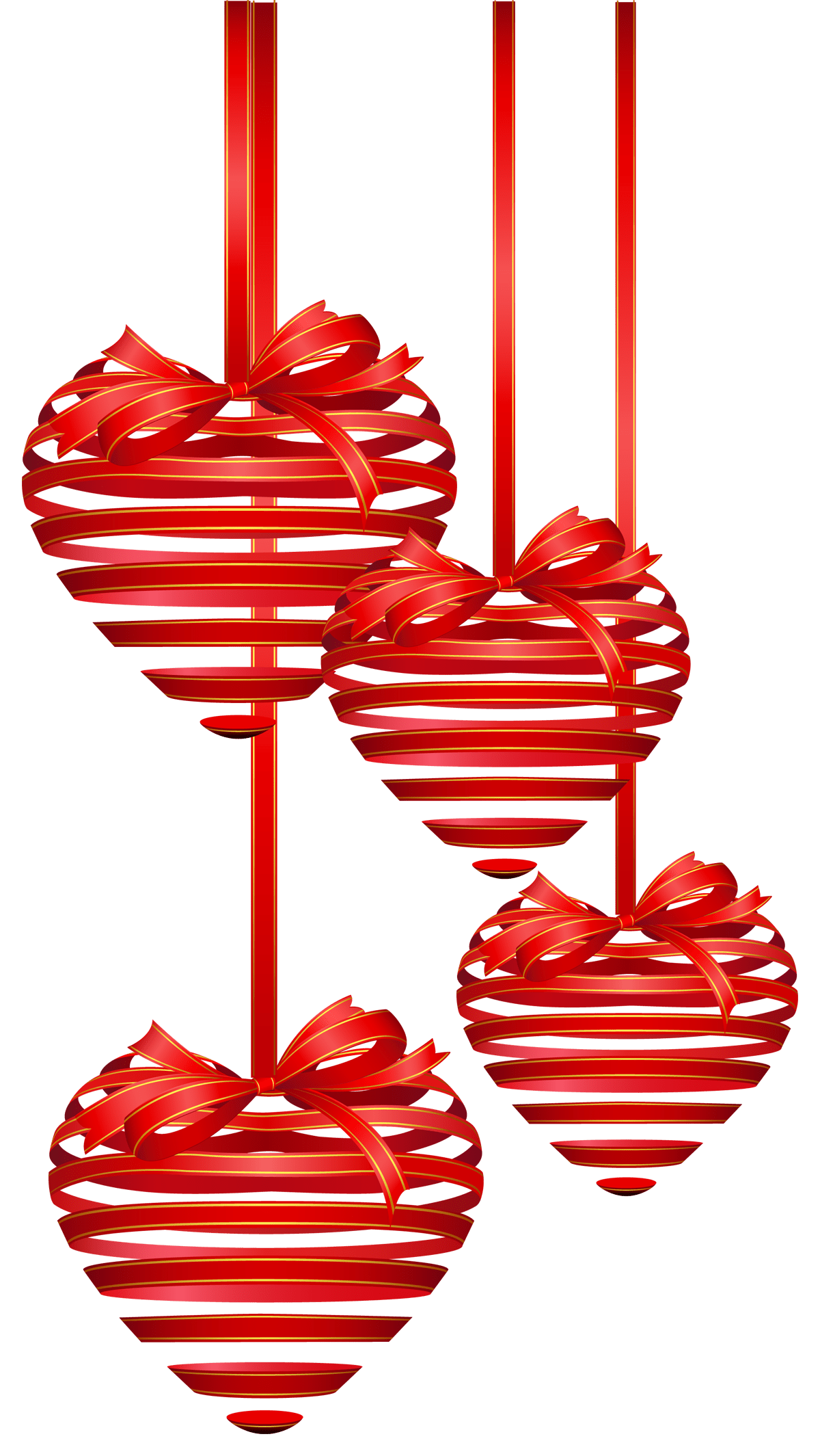 Valentines red hearts ornaments clipart picture