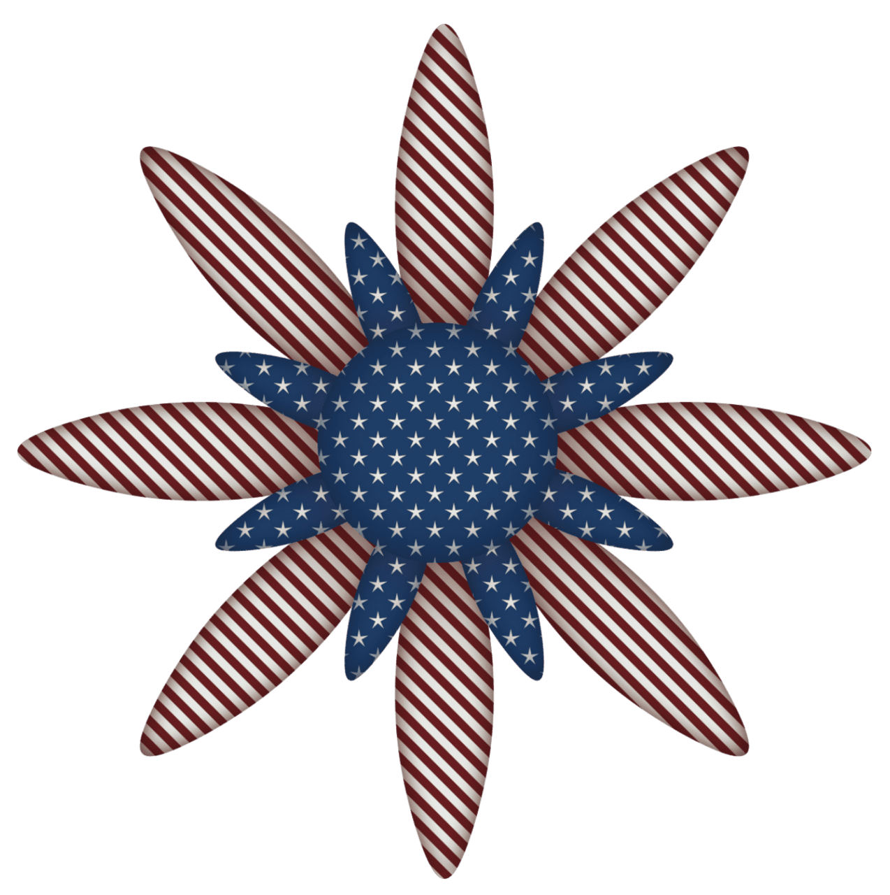 4th of july usa flag flower decoration clipart picture