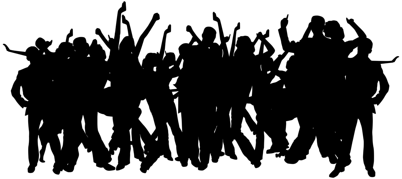 Cheer party people silhouettes clipart image