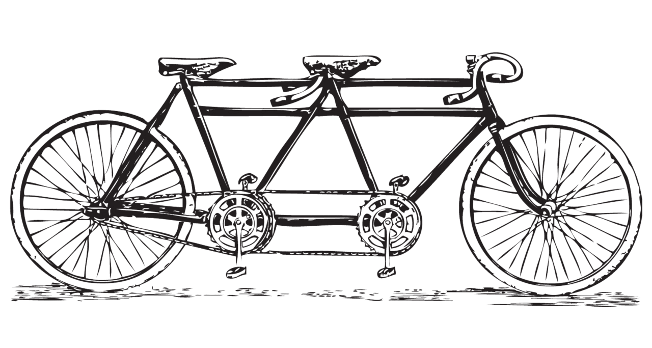 Vintage tandem bicycle clipart background