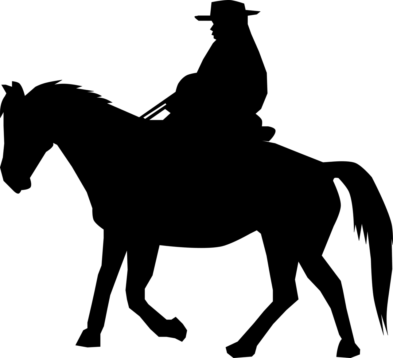 Horse cowboy rider silhouette clipart free