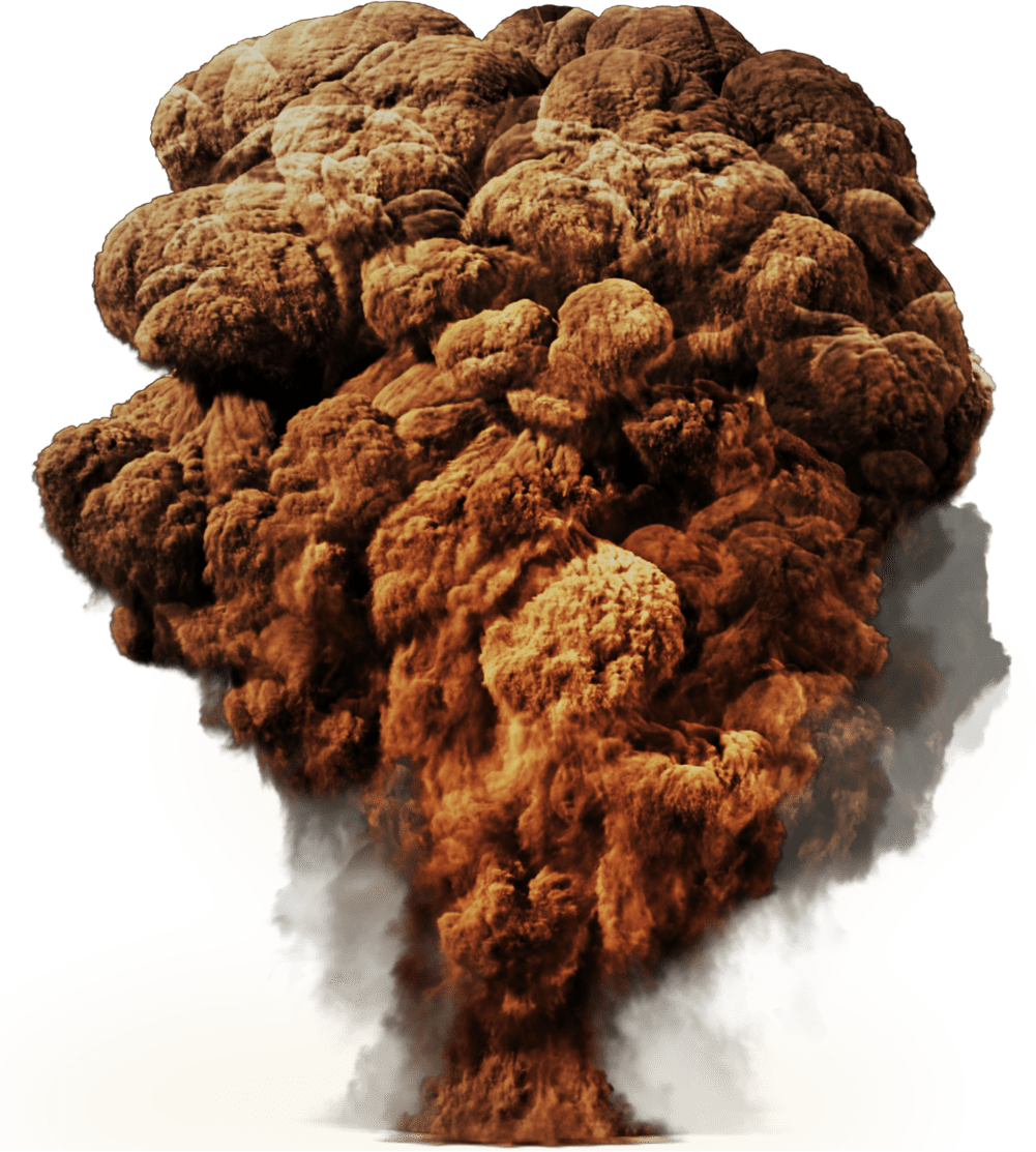 Cloud explosion with fire and smoke clipart picture