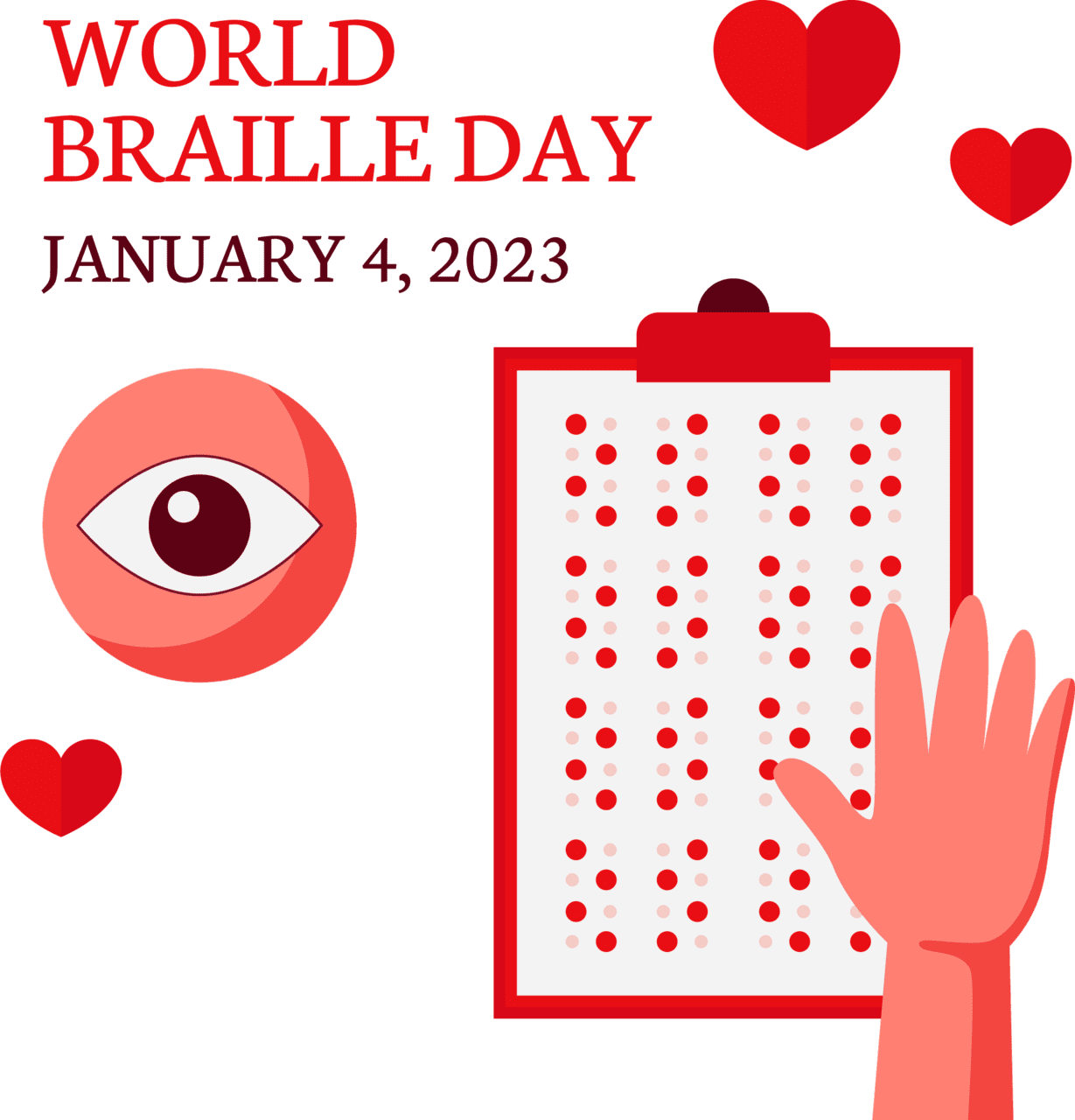 World braille day date th january image clipart