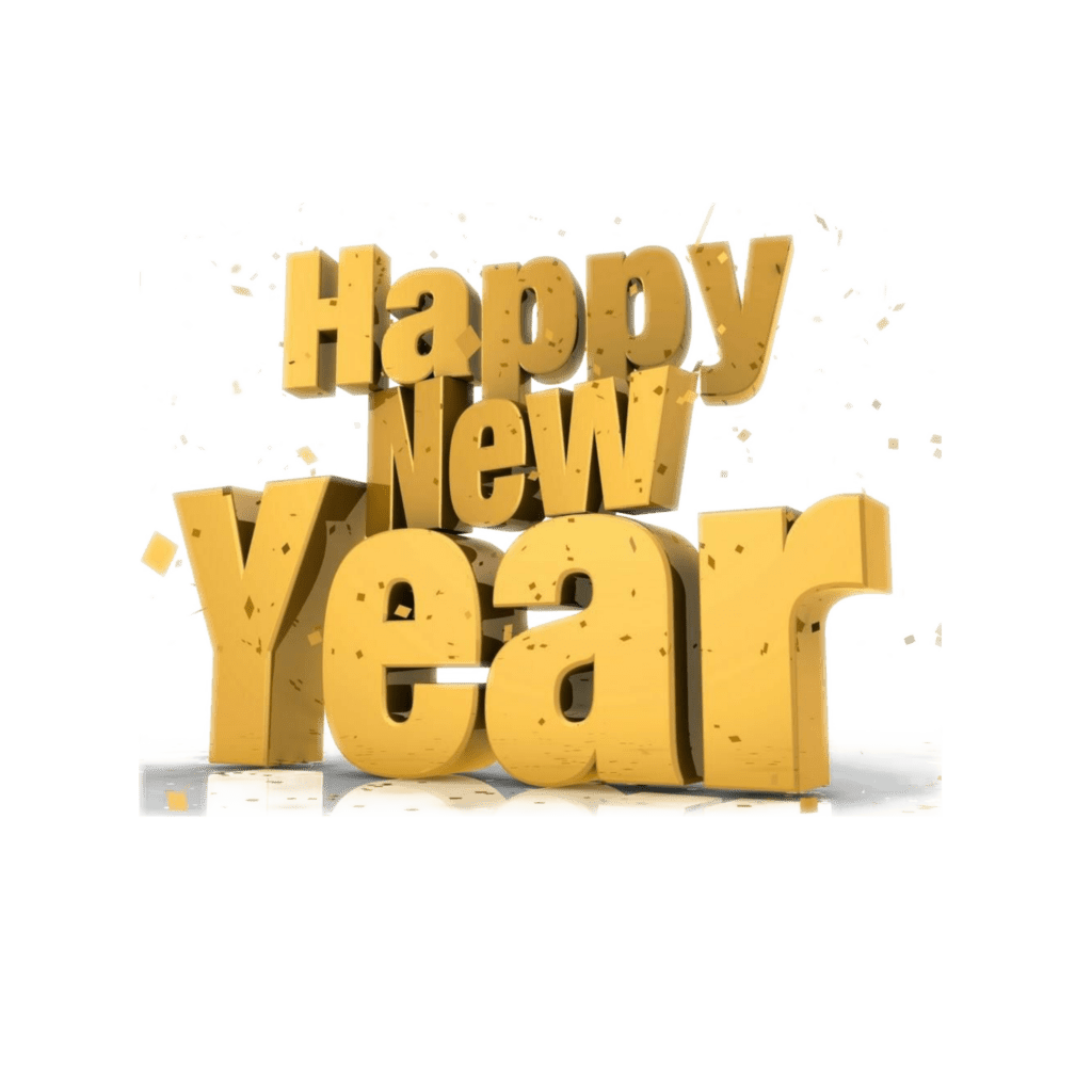 Happy new year 2024 text clipart photo