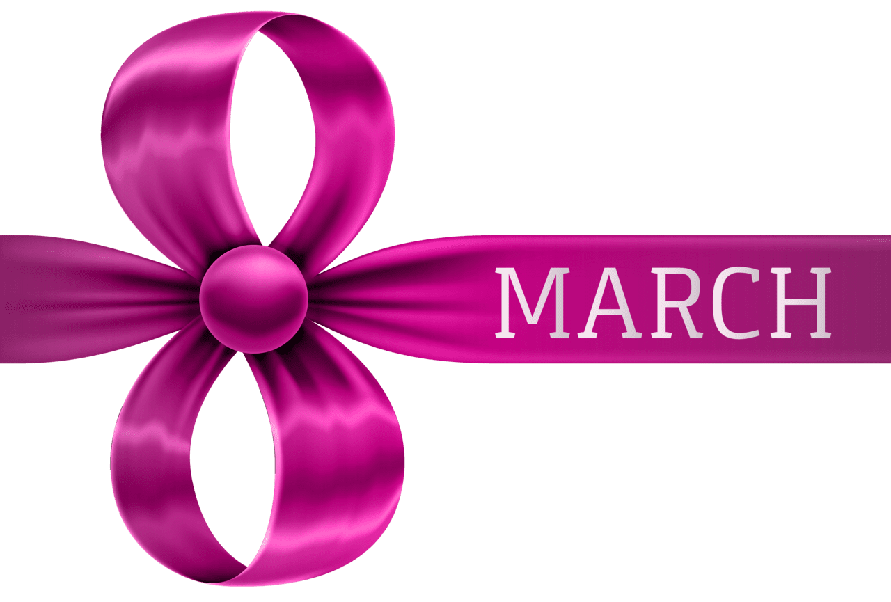 March pink bow clipart image yopriceville high quality images and th of ladies day happy woman