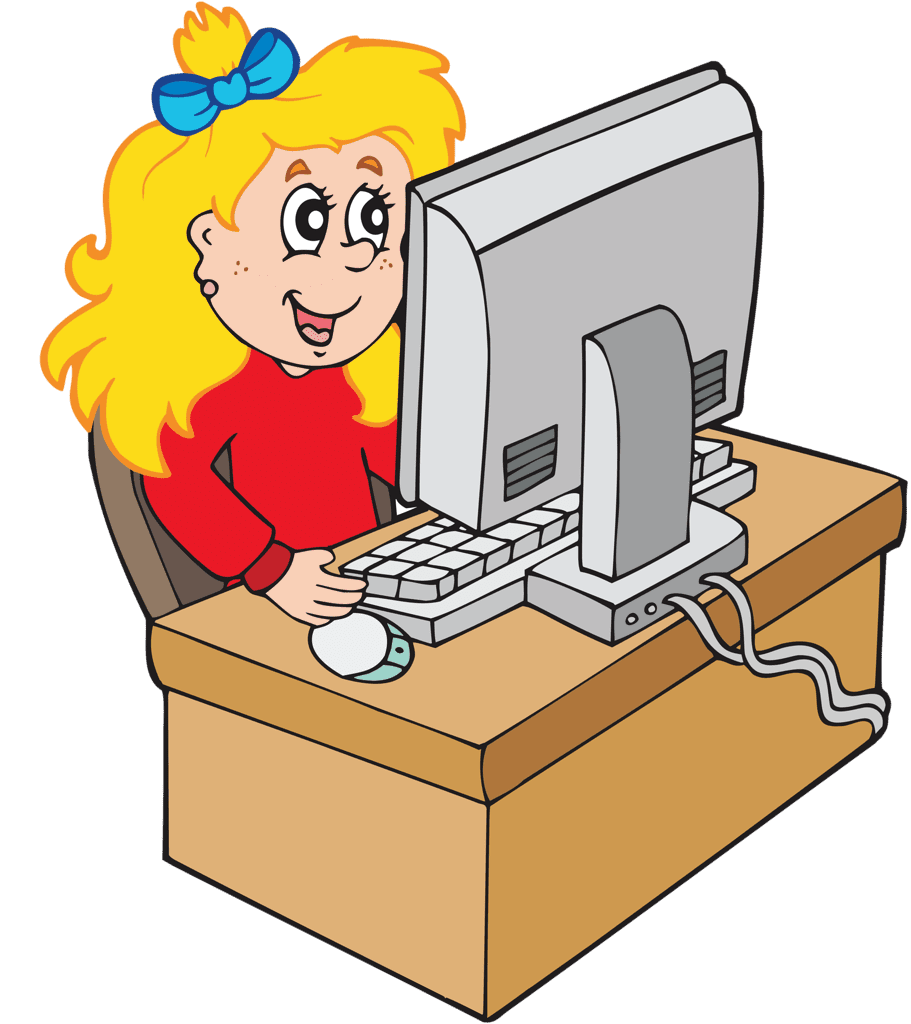 Computer cartoon kids clipart clip art