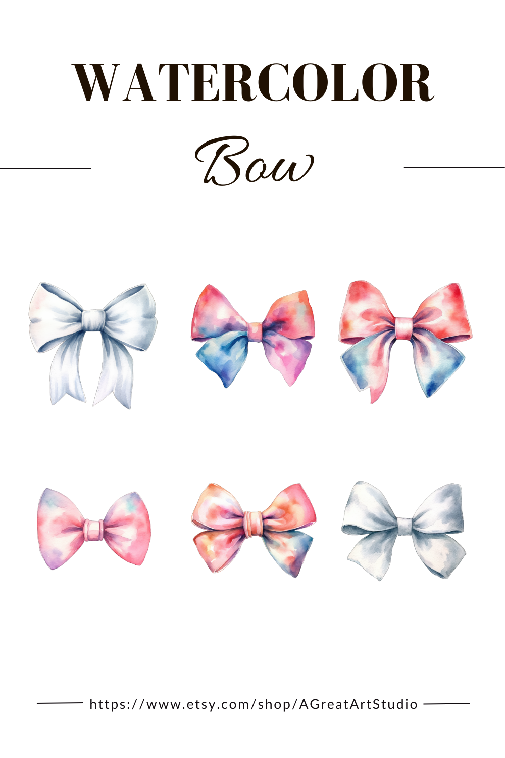 Watercolor bow clipart clip art