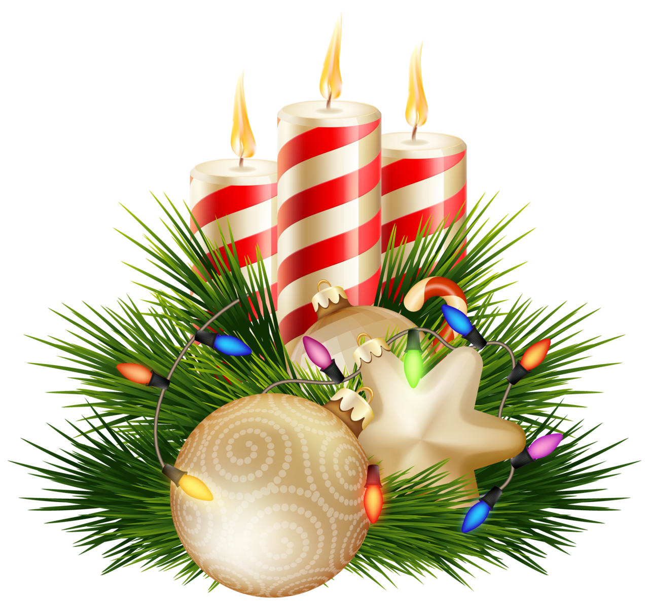 Christmas ornament candle decorative clipart image