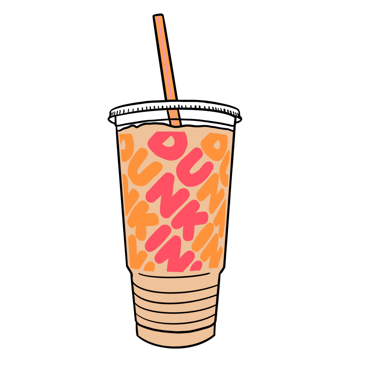 Donut dunkin iced coffee sticker clipart picture