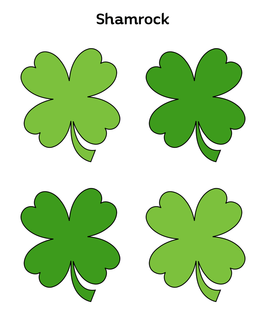 Shamrock cutouts printabl printablee clipart picture ClipartSign