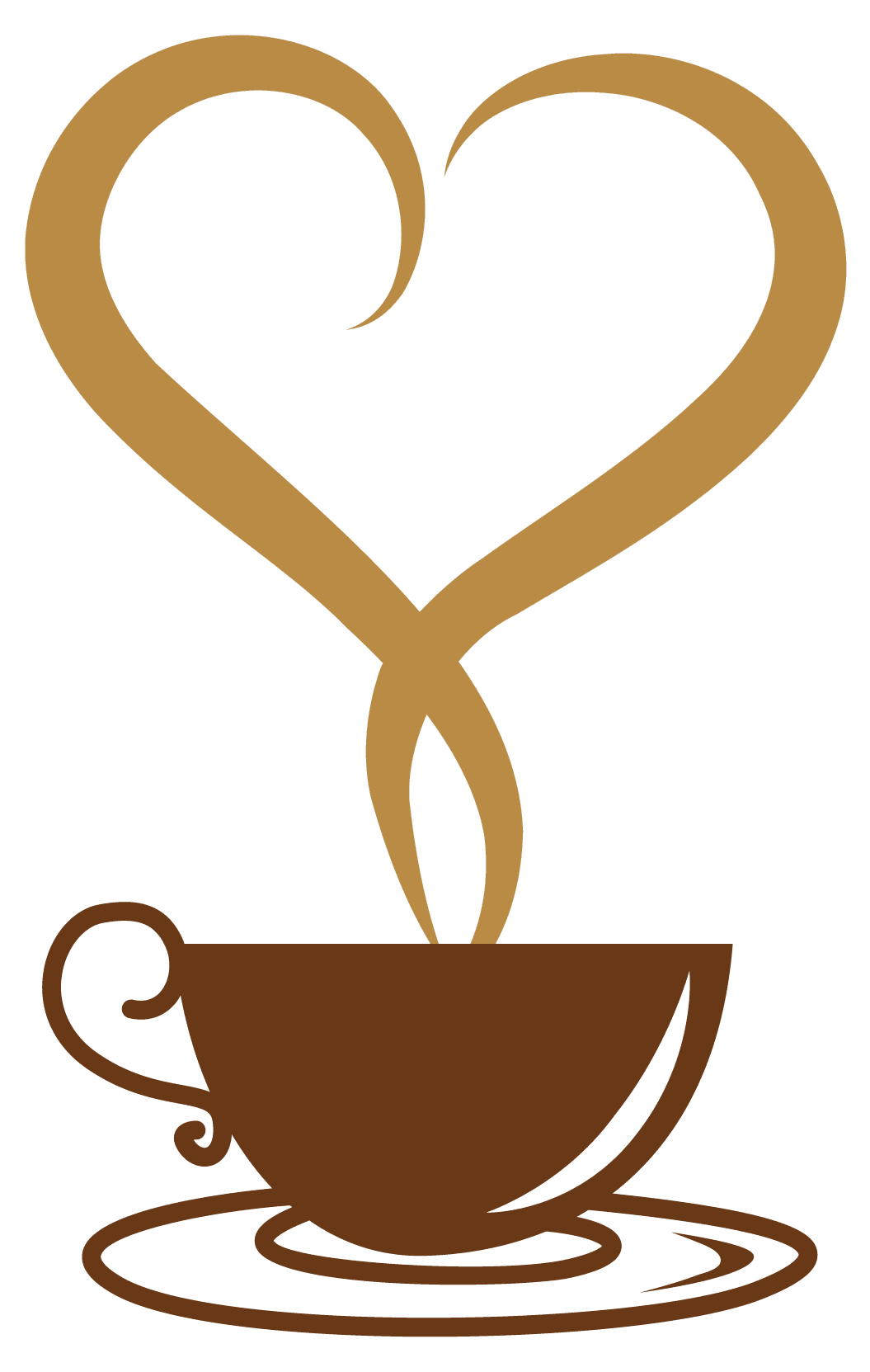 Deco coffee cup with heart vector clipart art cups 2
