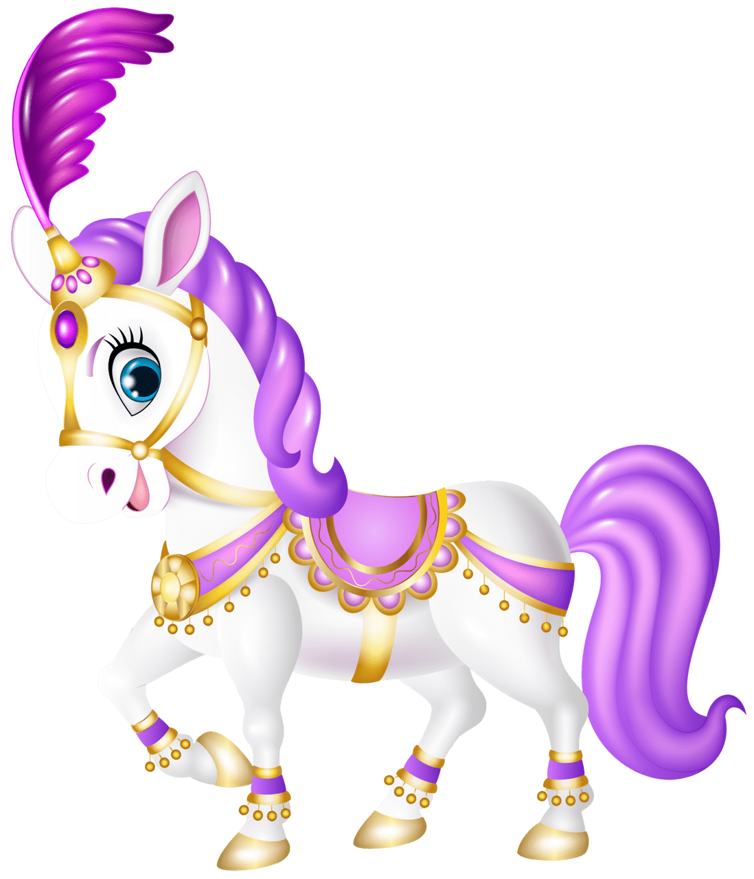 Horse cute purple pony cartoon clipart picture