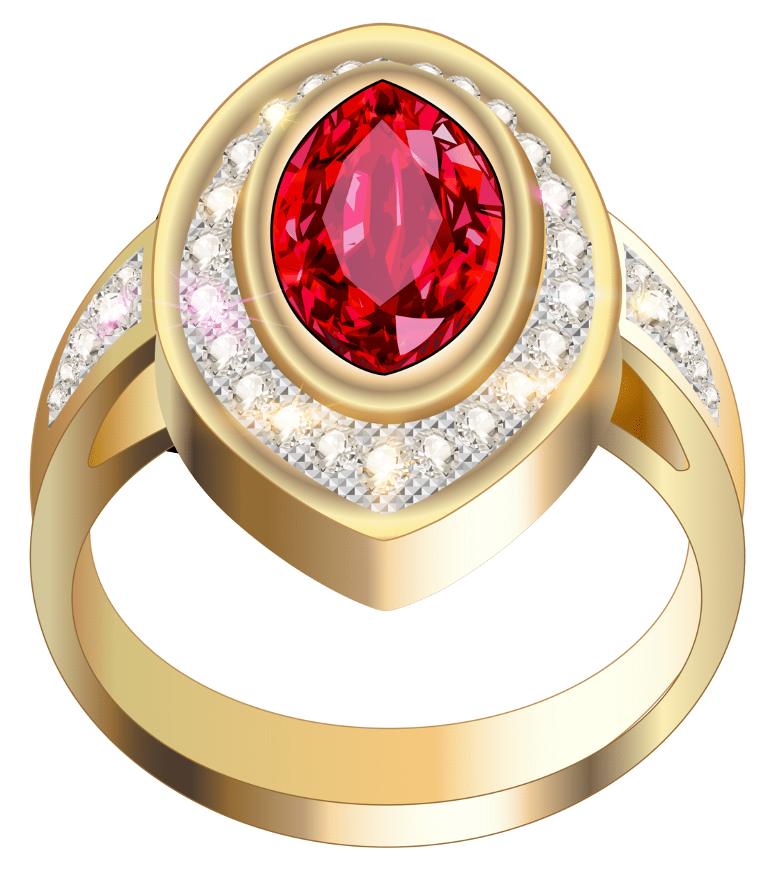 Gold with red diamond clipart picture