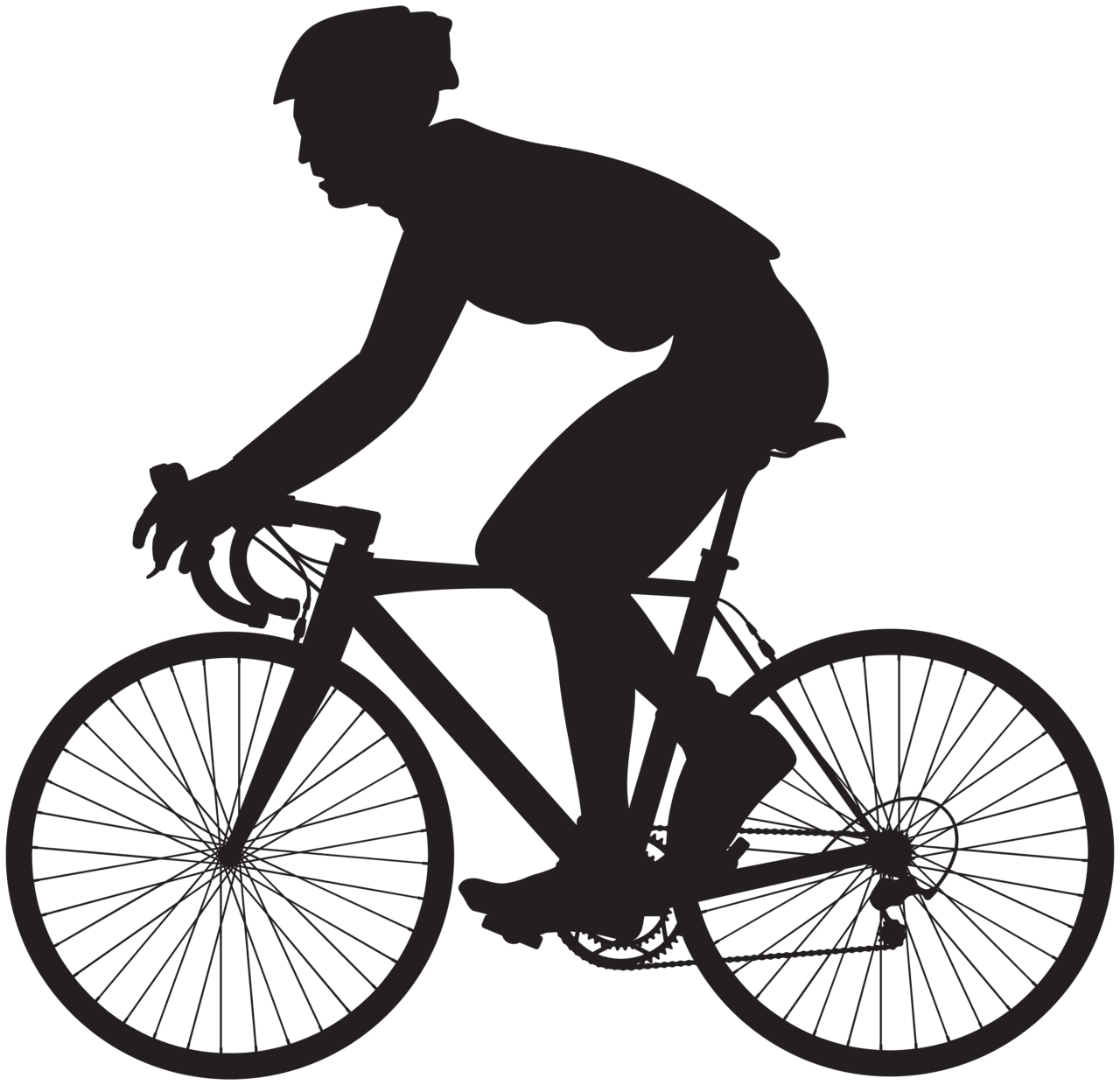 Bike cyclist silhouette clipart image