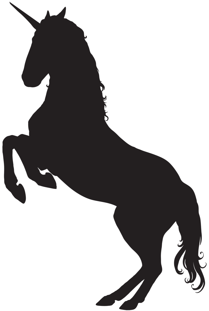 Unicorn silhouette clipart image