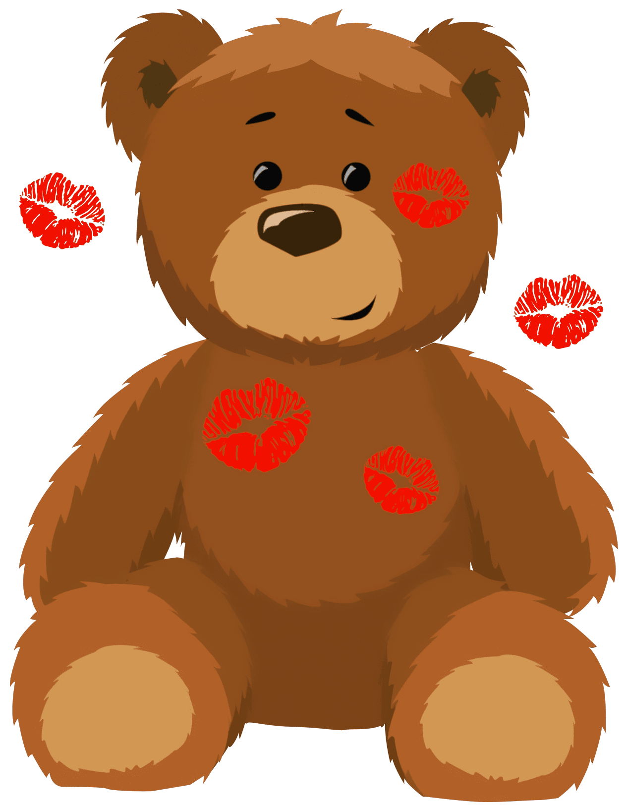 Teddy bear cute with kisses clipart picture
