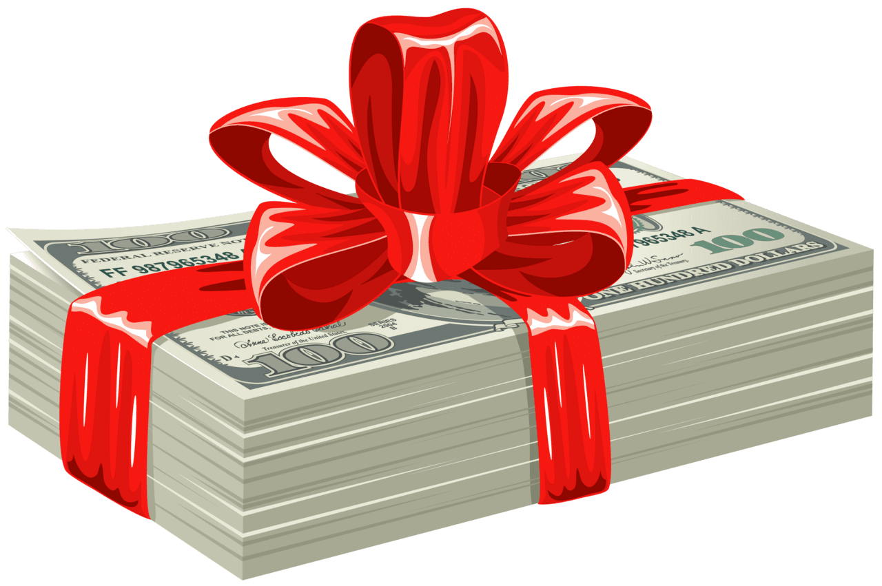Gift dollars clipart vector