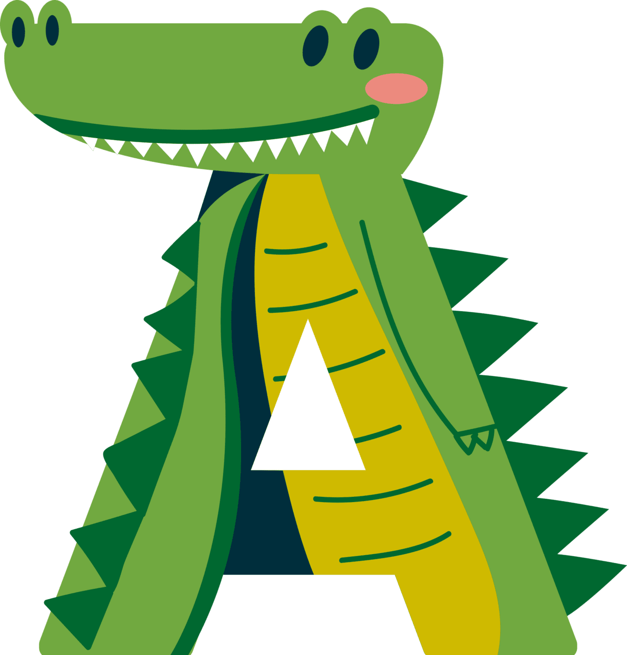 Alligator animal alphabet image clipart
