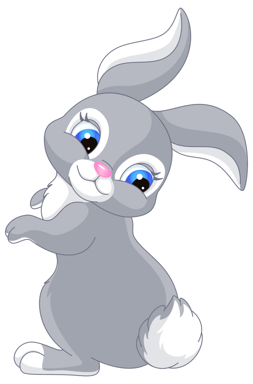 Cute bunny cartoon clipart image