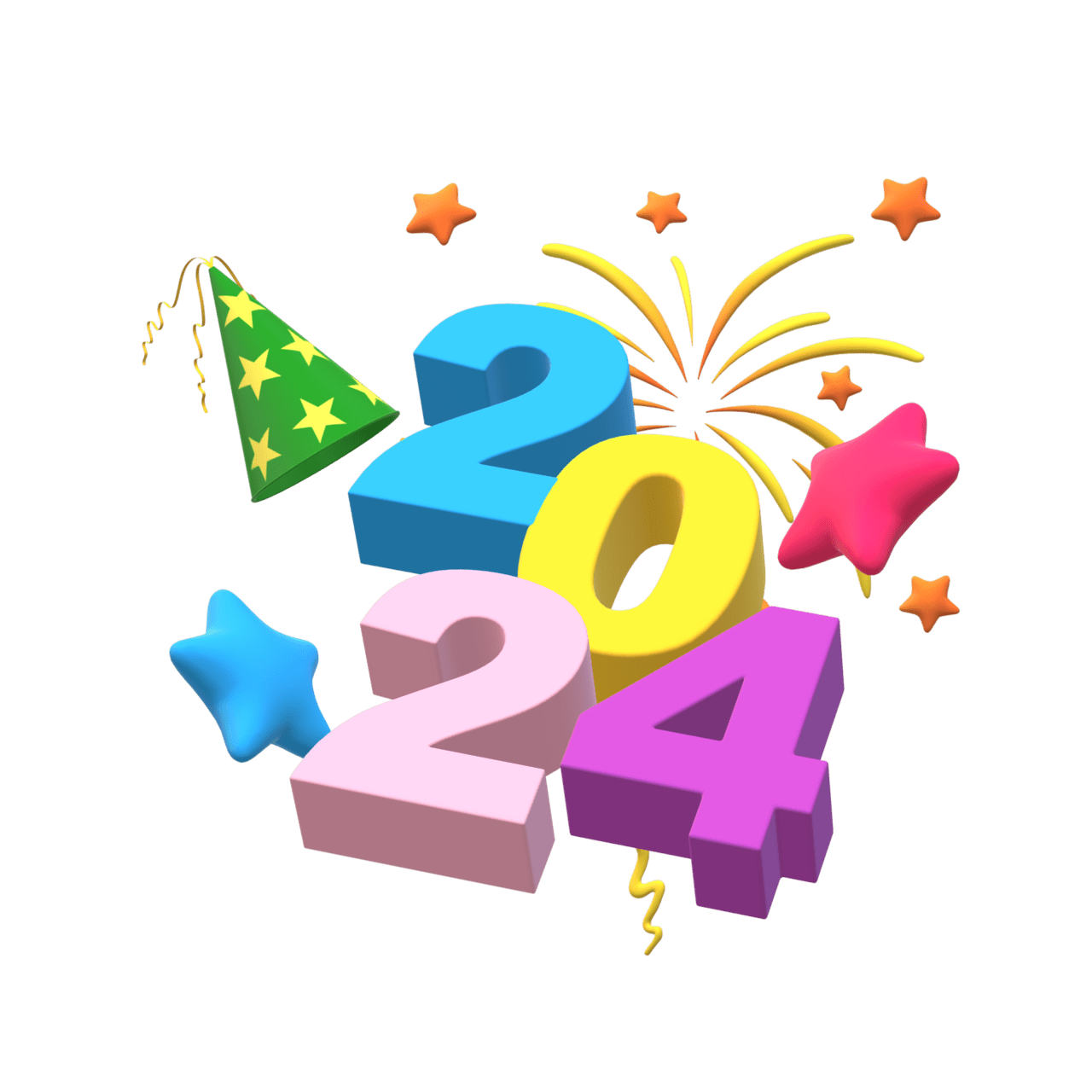 Happy new year 2024 clipart logo