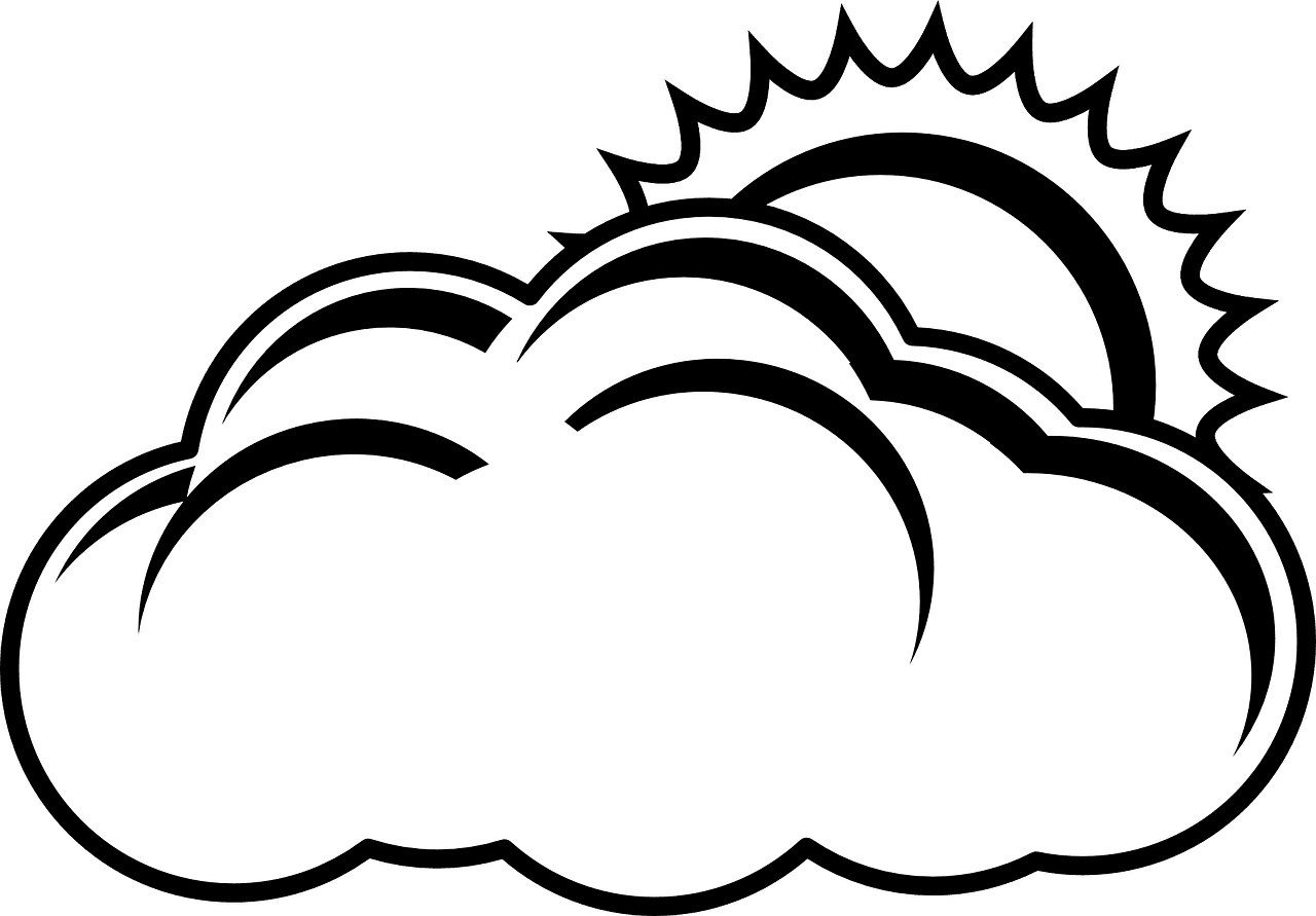 Cloud sun overcast vector graphic clipart 2