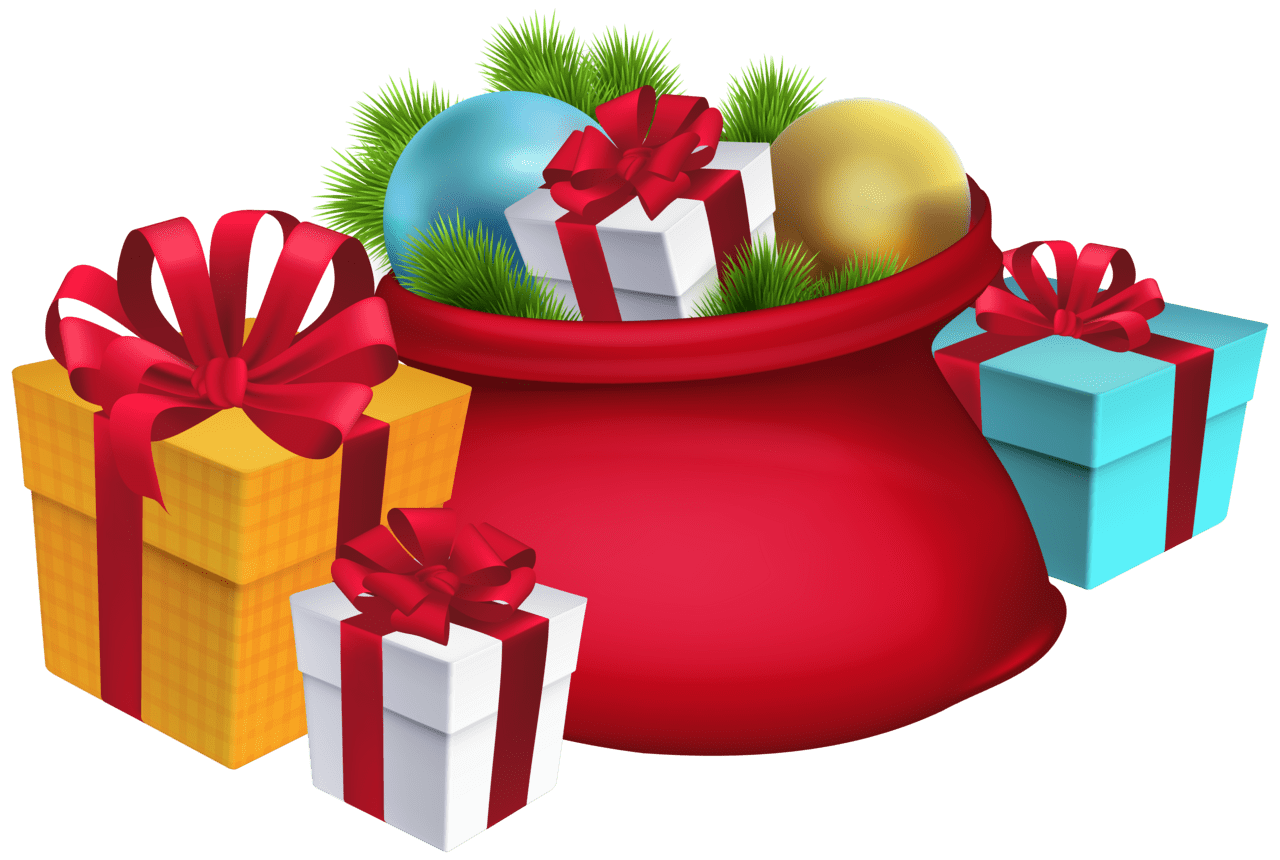 Christmas border santa sack decorations clipart image