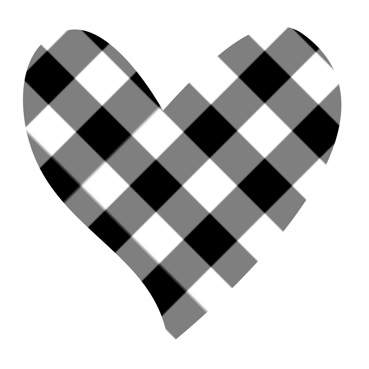 Heart black and white colorful shaped clipart vector