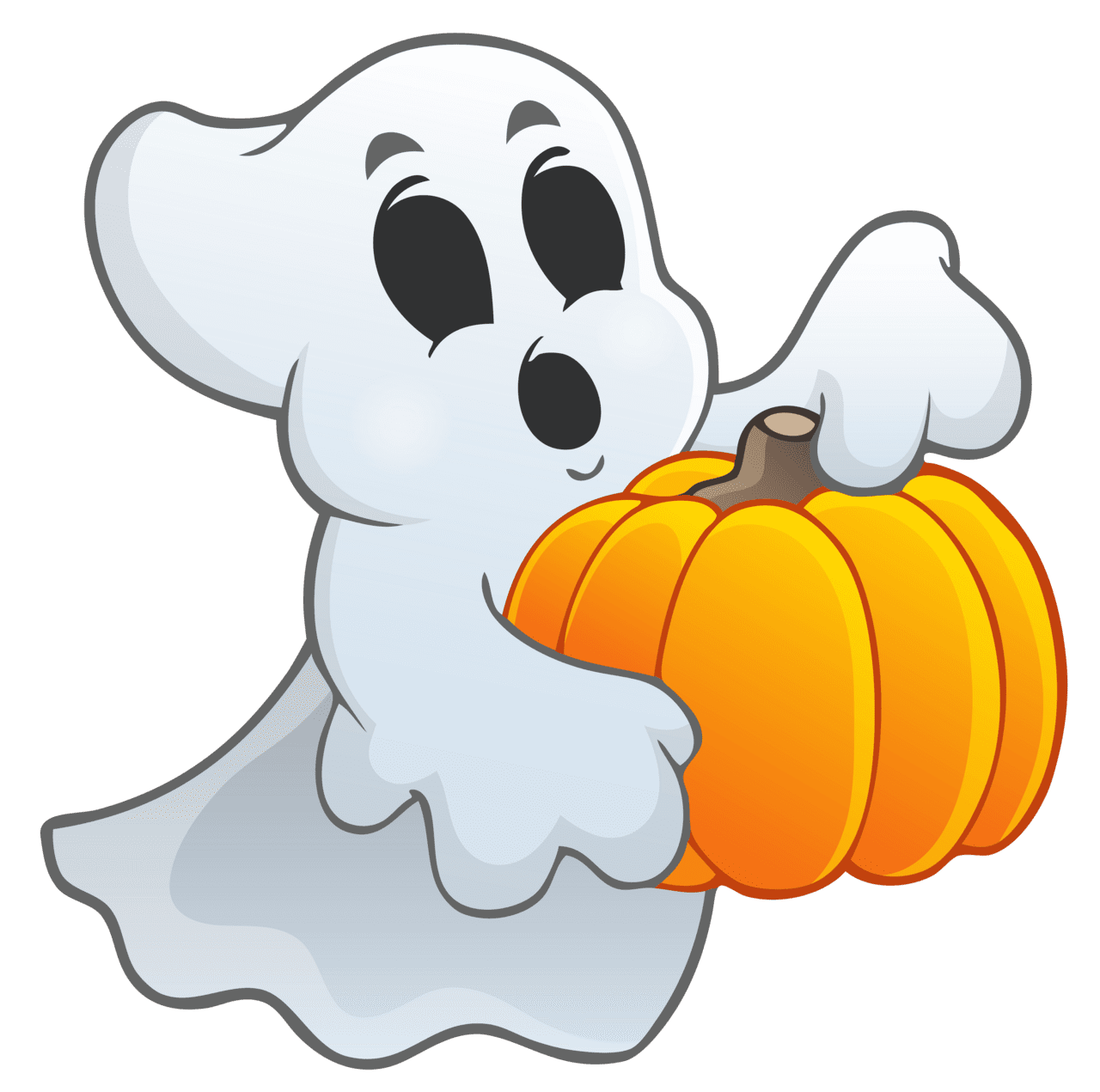 Happy halloween ghost with pumpkin picture clipart