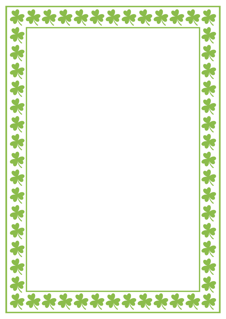 Shamrock border printables printablee clipart free