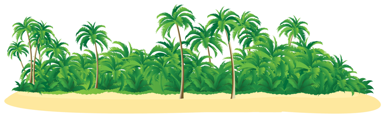 Summer tropical island with palm tree clipart image