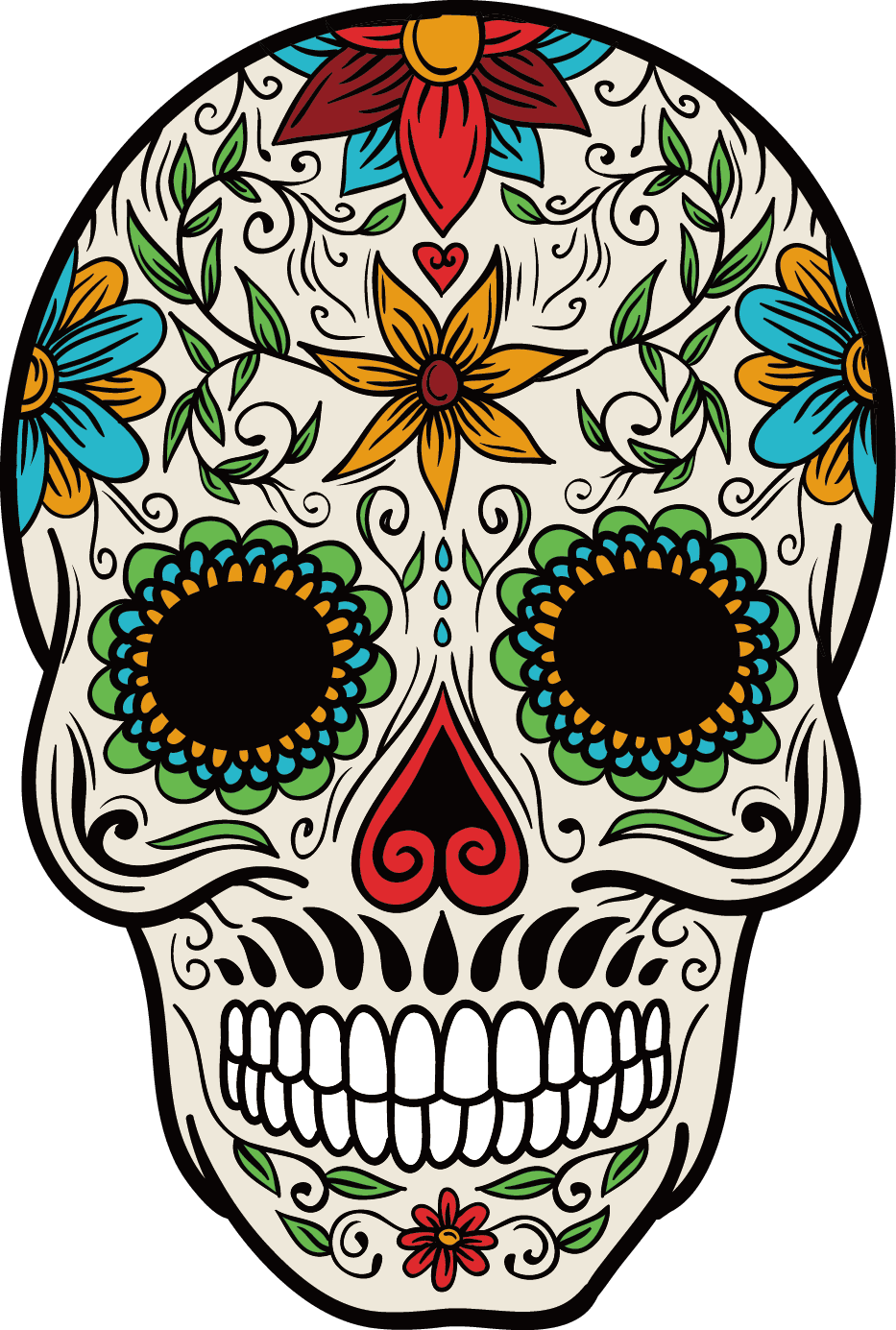 Skull day of the dead clipart background