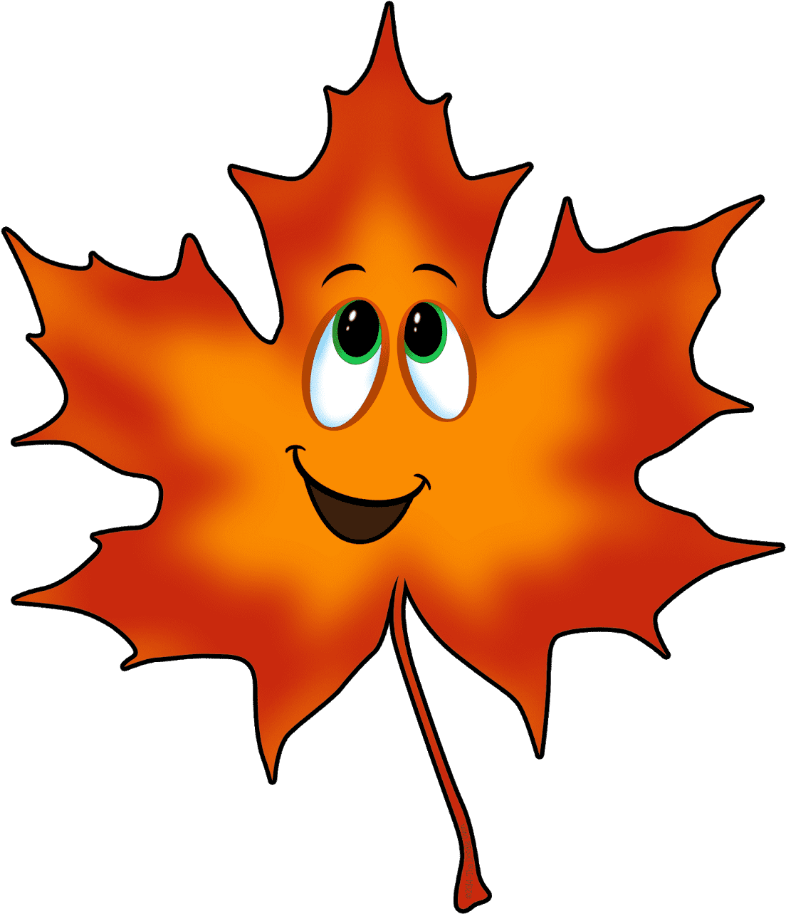 Cute fall leaf clipart logo