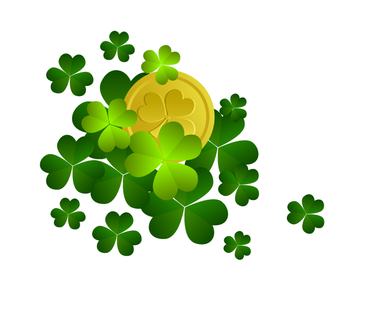 Leprechaun st patricks shamrocks with coin decor clipart background