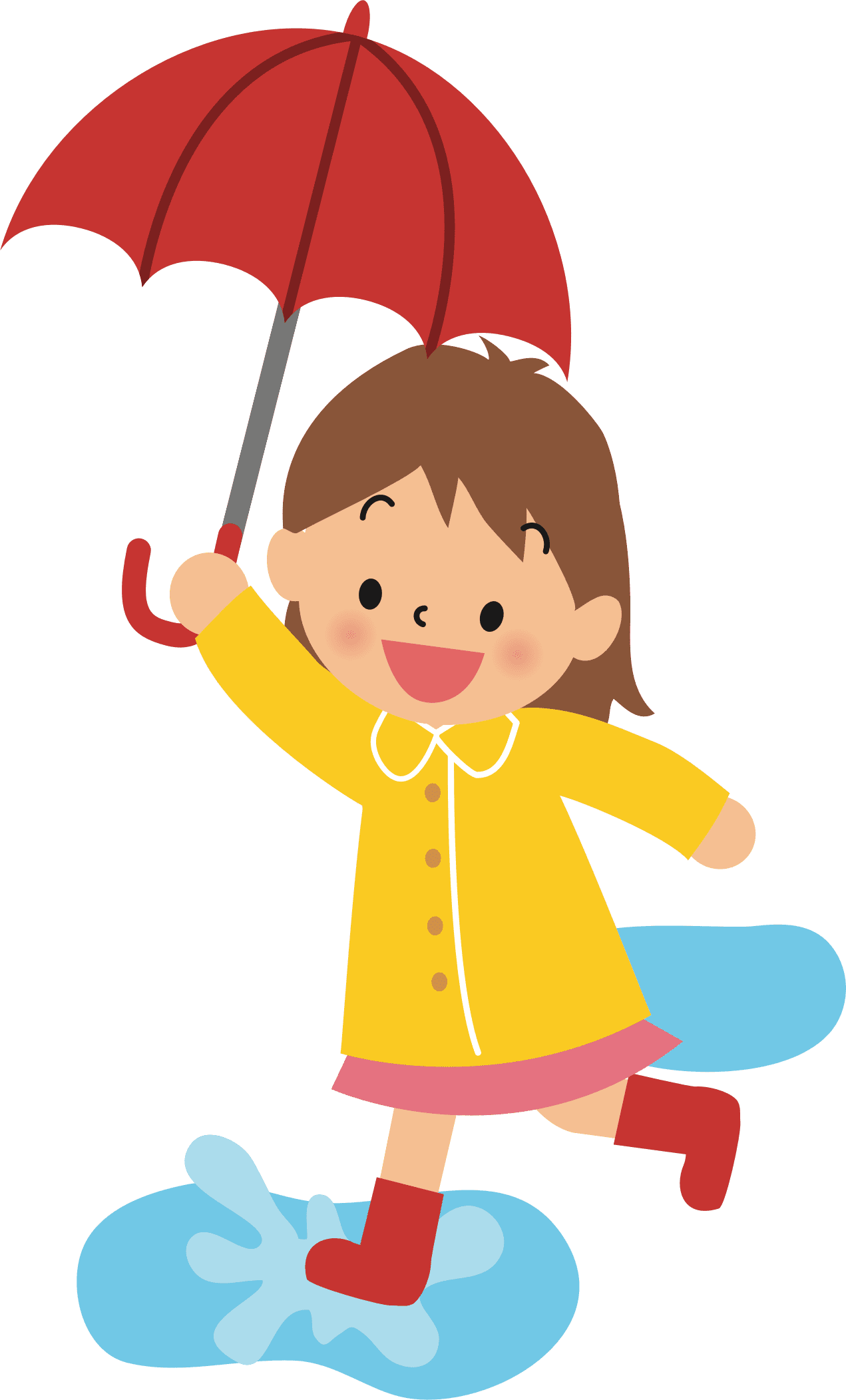 Girl with umbrella clipart transparent