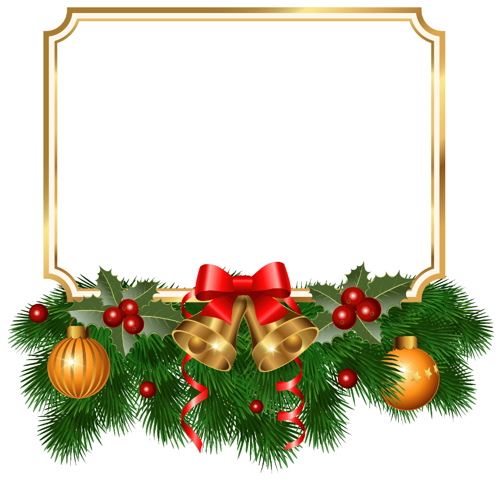 Christmas border golden clipart image