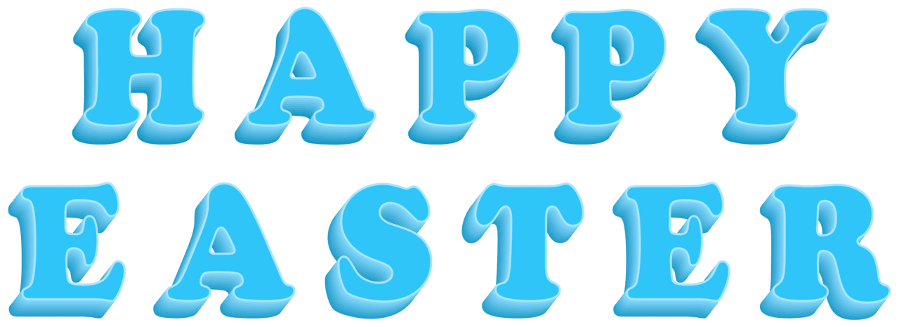 Blue happy easter text clipart free