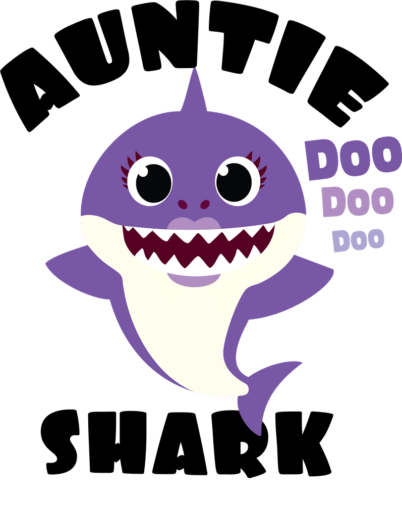 Auntie shark design cute baby matching family art print by thedonoftshirts clipart photo