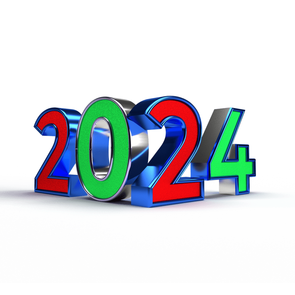 Happy new year 2024 golden numbers clipart clip art
