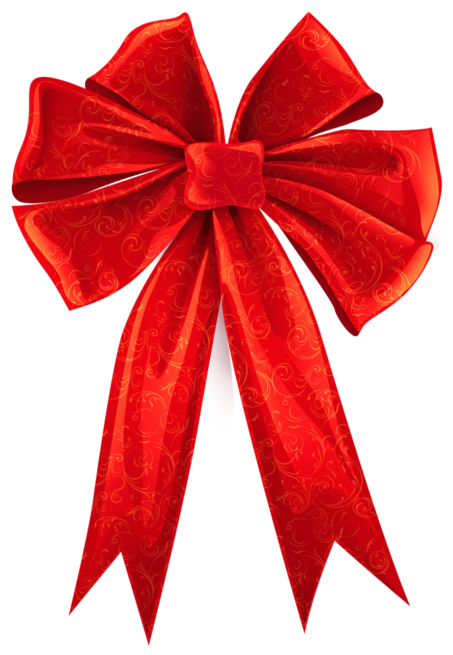 Red bow with ornaments decor clipart free