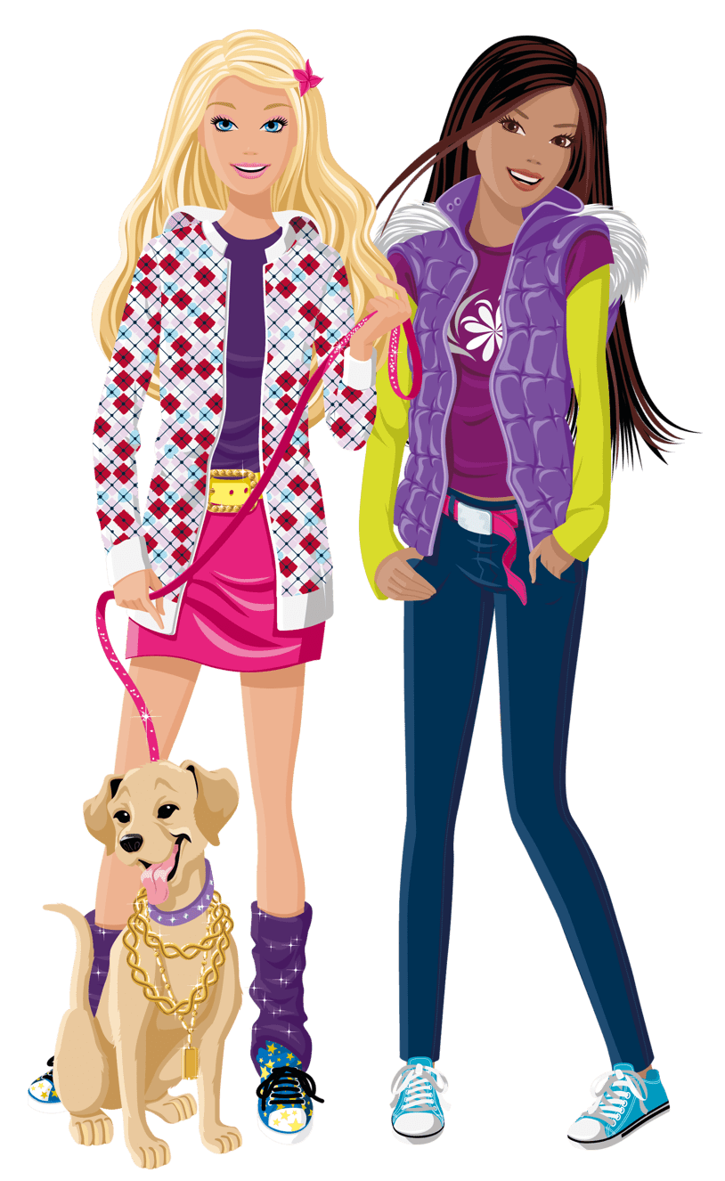 Barbie and friend clipart free