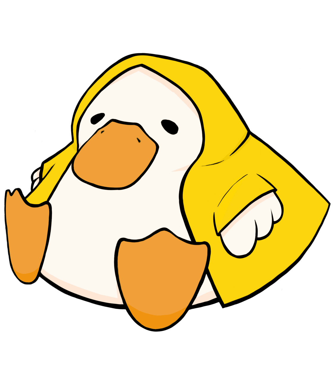 Penguin cute duck in raincoat clipart vector