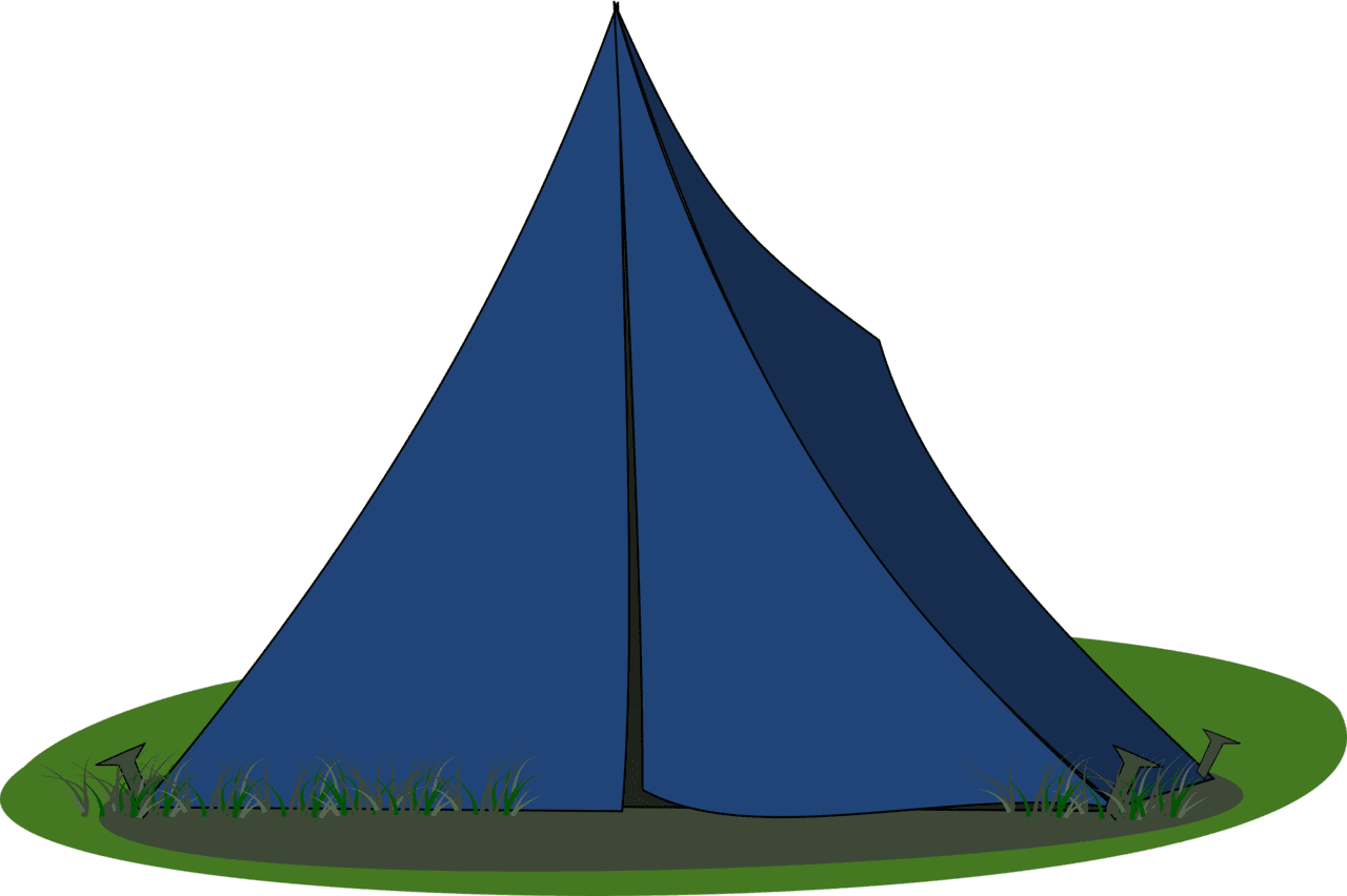 Camping blue tent clipart logo