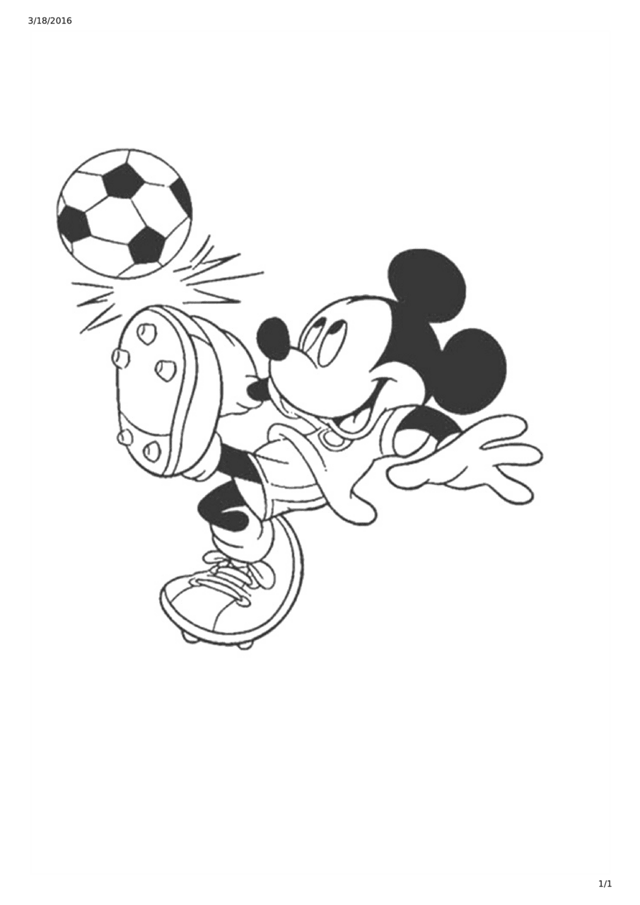 Mickey mouse playing soccer colour drawing templates allbusinesstemplates clipart picture