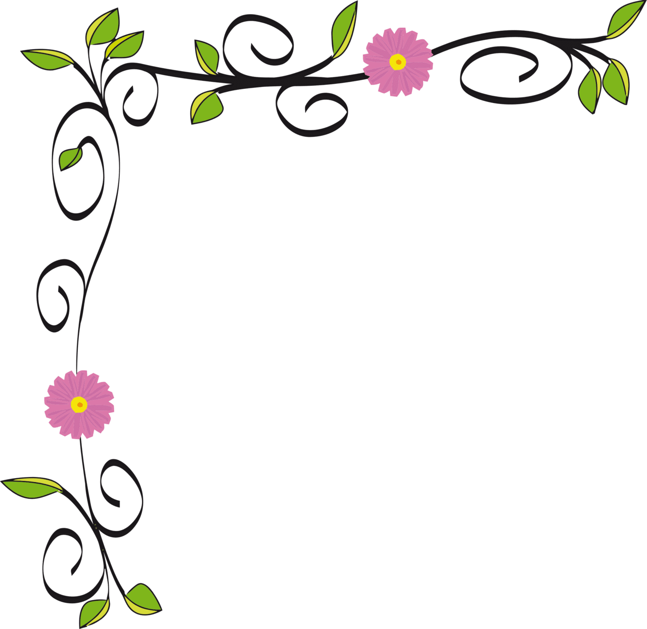 Floral border vectorized clipart