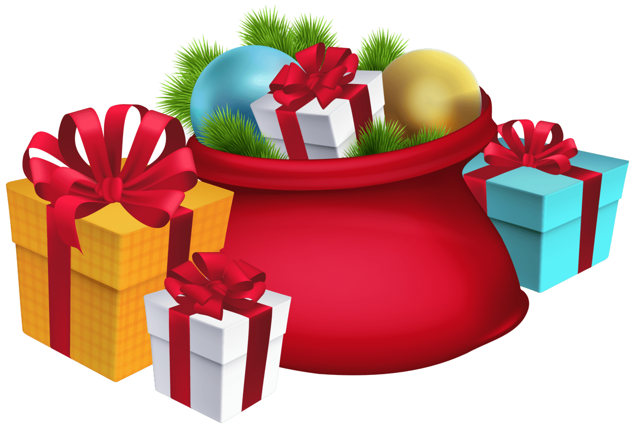 Gift christmas santa sack decorations clipart image