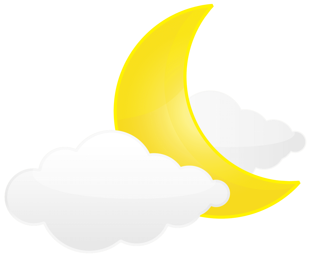 Moon with cloud clipart image