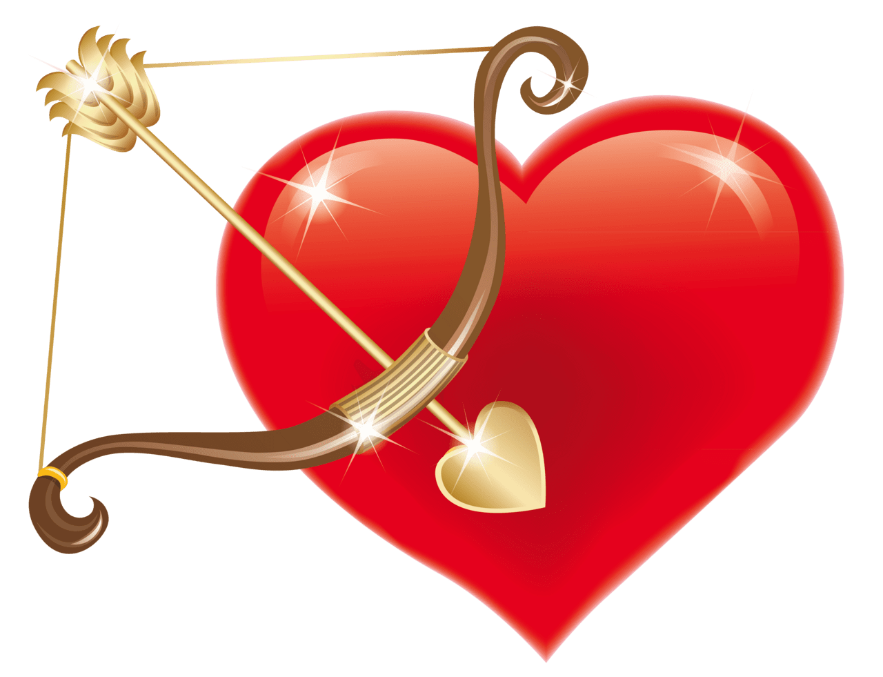 Valentines day red heart with cupid bow clipart picture